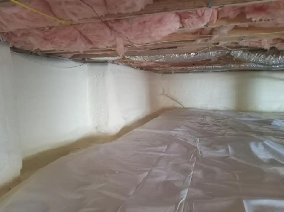 Crawl space encapsulation with closed-cell spray foam for Spray Foam Roofing in Dennis