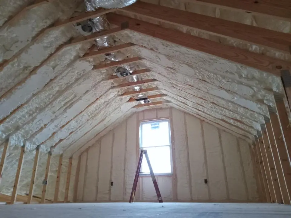 Spray foam roofing application for Crawl Space Insulation project in Dennis